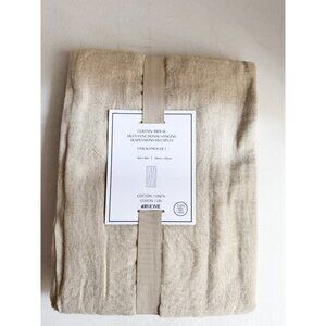 H&M Home Cotton Linen Natural Beige Curtain 98"x 98"